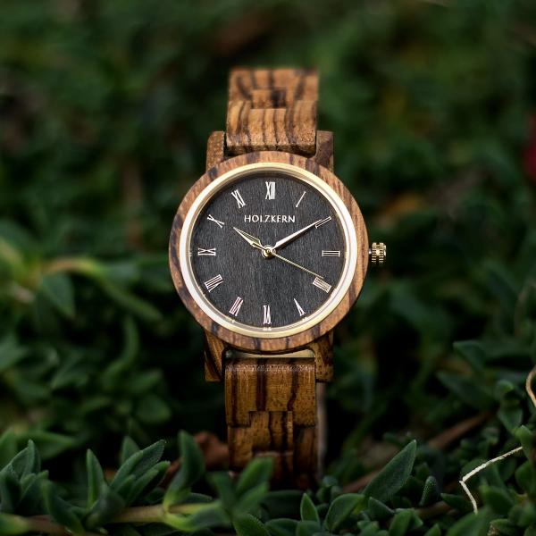 HOLZKERN | Erde Elemente Damen Holzarmbanduhr 32mm